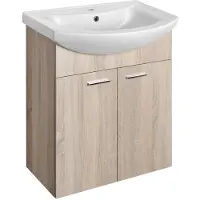Sapho Zoja Wastafelonderkast 61,5x74x32,5cm, eiken platina, 2 deuren