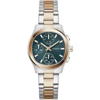 GUESS Analoog horloge 'BIRDIE' goud / smaragd / zilver
