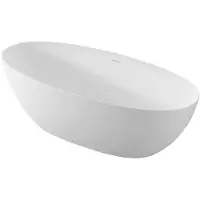 Polysan Noya Vrijstaand bad 170x76x56cm, Solid Surface, mat wit