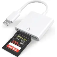 NÖRDIC CRD-025 Lightning Geheugenkaartlezer - Geschikt voor SD kaarten - UHS-I - Wit