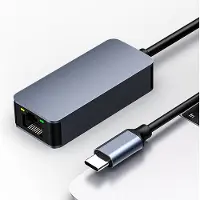 NÖRDIC USBC-LAN USB-C naar RJ45 adapter - 2,5Gbps - Thunderbolt 3 en 4 - Aluminium behuizing - Space Gray