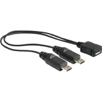 DeLOCK USB Micro B (v) naar 2x USB Micro B (m) splitter - USB2.0 - tot 1A / zwart - 0,20 meter