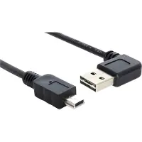 DeLOCK Mini USB naar Easy-USB-A haaks (links/rechts) kabel - USB2.0 - tot 2A / zwart - 3 meter