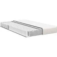 vidaXL Bedmatras met matras Crème 120 x 190 cm Stof