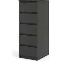 Ebuy24 Nada ladekast smal 5 lades mat zwart.