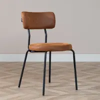 Bronx Industriële eetkamerstoel Lyon cognac eco-leer stapelbaar