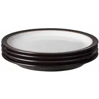 OEM Denby-beschermfolie verwijderd - Set van 4 tafelonderzetters, zwart/wit, 26,5*26,5*3 cm