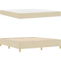 vidaXL Bedframe Crème 180 x 200 cm Stof
