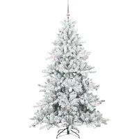 vidaXL Kunstmatige Hinged Kerstboom Wit 210 cm PVC en Staal
