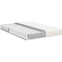 vidaXL Bedmatras met matras Crème 140 x 200 cm Stof