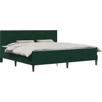 vidaXL Bedframe met matras Donkergroen 200 x 200 cm Fluweel
