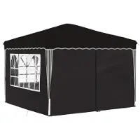 vidaXL Pop-up Feesttent 288 x 288 x 245 cm Zwart Oxford Stof