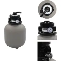 vidaXL Zwembadfilter - Zwembadfilters - Zandfilter - Zandfilters - Zwembadzandfilter met 4-positie ventiel 350 mm grijs
