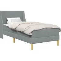 vidaXL Bedframe met matras Lichtgrijs 80x 200 cm Polyester