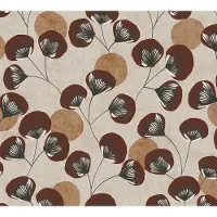 A.S. Création WATERLELIE BEHANG | Abstract bladmotief - Meerkleurig Bruin - Nordic Feeling