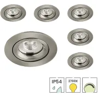 Lybardo - Lage Inbouwspots - 6-pack - 5W - Dimbaar - Waterdicht - Spotjes Inbouw