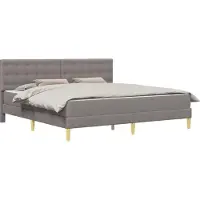 vidaXL Bedframe met matras met hoofdeinde Taupe 180 x 200 cm Stof