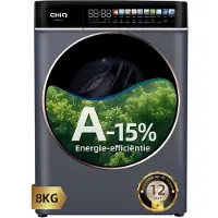 Chiq CW086581AX - Wasmachine - 8 KG - Full service - Space Pro - Energielabel A-15% - 13.5 Inch Led-touchscreen - 12 programma's - AI Smart - Stoomwassen & Quick Wash - 12 jaar garantie op motor