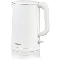 Cloer waterkoker 4321, 1,5 liter, dubbelwandig, blijft van buitenaf koel, met veiligheidsuitschakeling