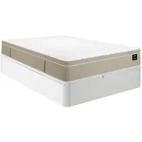 Vente-unique Set 160 x 200 cm witte opbergboxspring + hybride matras met 7-zone pocketveren en traagschuim dikte 28 cm - CIREVA van YSMÉE