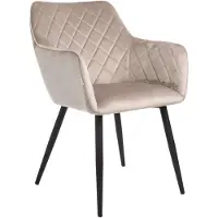 Homla - Chair - SHELTON - Beige Velour - 56x60x84cm