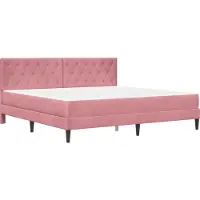 vidaXL Bedframe met matras met hoofdeinde Roze 180 x 200 cm Fluweel