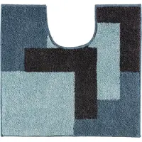 Casilin Toiletmat Vierkant - 55 x 60cm Graduale - Met Uitsparing - Antislip WC Mat - Waterabsorberende Badmat - Wasbaar en Sneldrogend - Zachte microvezel - Blauw