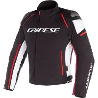 Dainese Racing 3 D-Dry textieljas Textieljack Zwart/Wit/Neonrood 50 Mannen