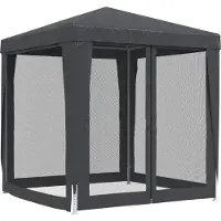 vidaXL partytent met 10 gaaspanelen aan de zijkanten, antraciet, 6x4 meter, HDPE