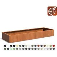 HTDesign (Het Tuinstel) Cortenstaal plantenbak 300x100x40cm - 3mm dik - Zonder bodem -