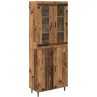 vidaXL Highboard 2 st Oud Hout 69,5 x 34 x 180 cm Bewerkt hout