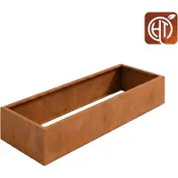 HTDesign (Het Tuinstel) Cortenstaal plantenbak 400x100x60cm - Zonder bodem