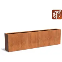 HTDesign (Het Tuinstel) Cortenstaal plantenbak 300x40x80cm - Zonder bodem -