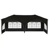 vidaXL Pop-up Feesttent 575 x 288 x 245 cm Zwart Oxford Stof
