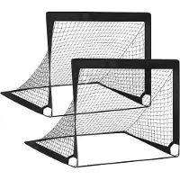 IvoQ Voetbaldoeltjes Set van 2 – Compact, Sterk & Perfect voor Buiten – Snel Opzetbaar – Inclusief Grondpinnen
