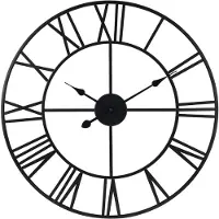 IvoQ Grote Industriële Wandklok – 60 cm – Stille Metalen Klok met Romeinse Cijfers – Modern & Tijdloos
