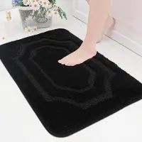 Unyqoos Zachte, Antislip Badmat voor Optimale Comfort en Veiligheid in de Badkamer, 50 x 80 cm, Zwart