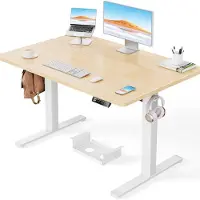 Ergear Elektrisch Staand Bureau - 120 x 80 cm - Draagvermogen 100 kg - In hoogte verstelbaar bureau met geavanceerde borstelloze motor, stille werking, stevig metalen frame, vierdelig tafelblad