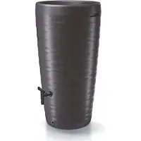 Mira Waterton - Regenton - Watertank - 240 L Regenton met Waterkraan - met Plantenbakdeksel van Kunststof - Zwart - 57cm x 57cm x 115cm