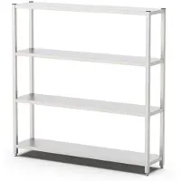 HCB - Opbergrek metaal - stellingkast - RVS / INOX keuken stelling - Metalen wandrek - 40x180x180 cm (DxBxH) - 50 kg - 9841