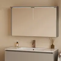 Fontana Grado spiegelkast met verlichting 100cm 2 deuren taupe