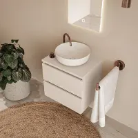 Fontana Proma badkamermeubel 60cm zonder kom warm linnen