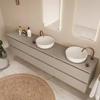 Fontana Proma badkamermeubel 240cm zonder kommen taupe