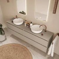 Fontana Proma badkamermeubel 200cm zonder kommen taupe