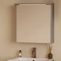 Fontana Grado spiegelkast met verlichting 60cm 1 deur taupe