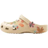 Crocs Clogs 'Classic' beige / groen / braam / donkeroranje