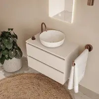 Fontana Proma badkamermeubel 80cm zonder kom warm linnen