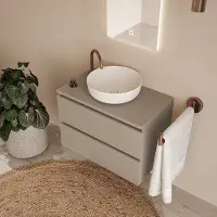 Fontana Proma badkamermeubel 80cm zonder kom taupe