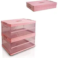 OEM Opvouwbare kunststof organizer - Bagageorganizer voor auto - Transparant - Roze