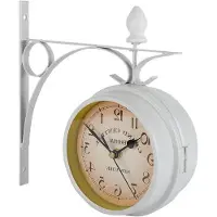 OEM Retro-vintage kunststof horloge met een zeer heldere glazen wijzerplaat, wit, zichtbaar aan beide zijden